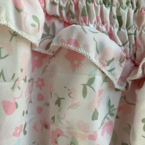 New light Pink Floral stretch-waist ruffled Midi Dress Size M #wedding #summer - Picture 8 of 8